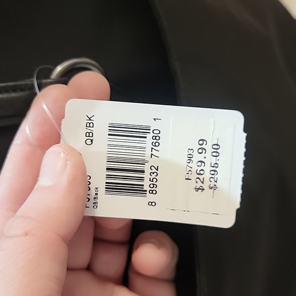 NWT Black Coach Nylon Leather Large Tote Shoulder Bag Purse F57903 - Picture 7 of 9